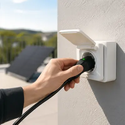 SKYWORTH Balkonkraftwerk – Schuko-Stecker einstecken